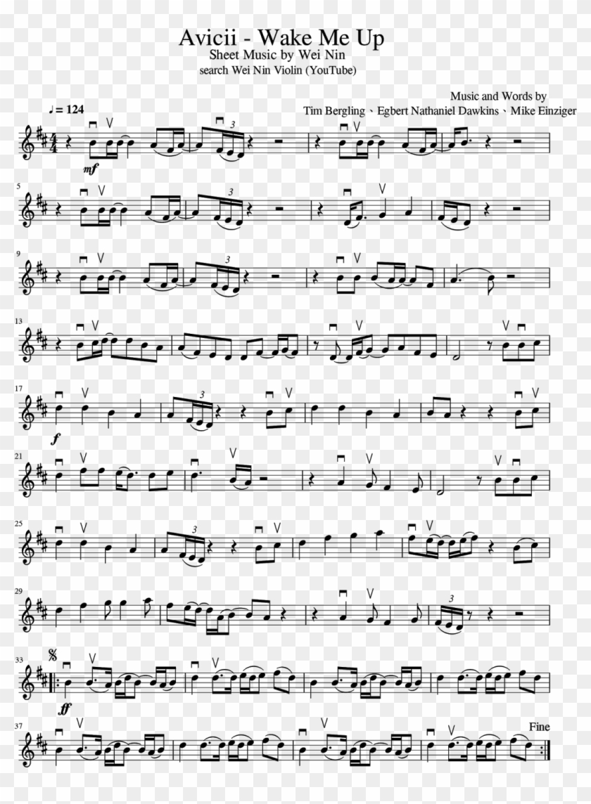 wake-me-up-wake-me-up-partitura-violin-hd-png-download-1132x1600