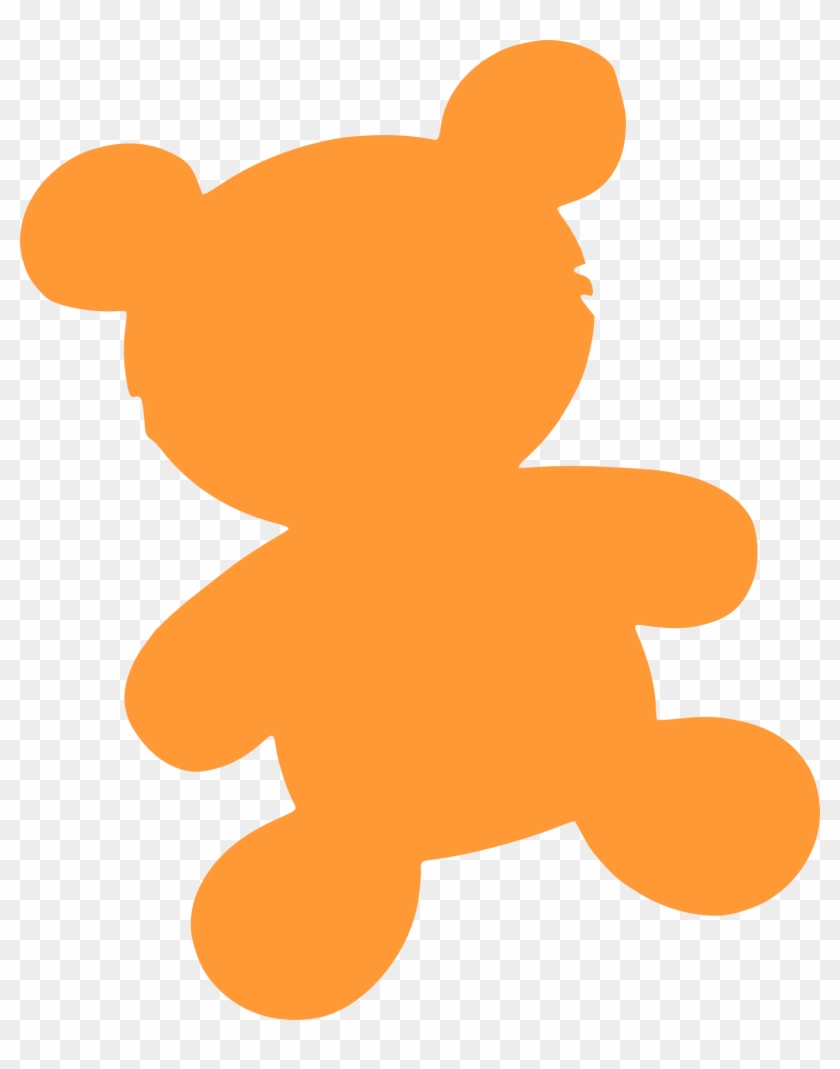 Teddy Bear Silhouette Orange - Teddy Bear Silhouette Png, Transparent ...