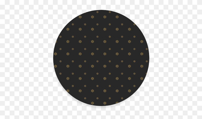 Golden Snowflakes On A Midnight Black Background Round ドット 柄 壁紙 Hd Png Download 800x800 Pinpng