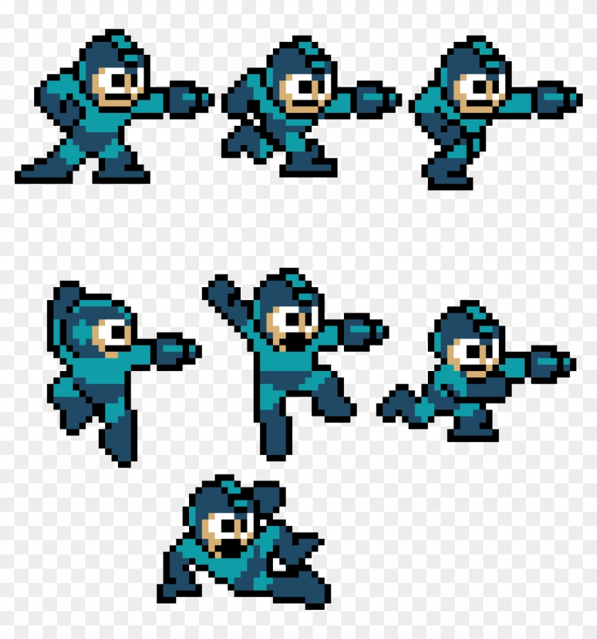 Mega Man 8 Bit Jump Sticker , Png - 8 Bit Megaman, Transparent Png ...