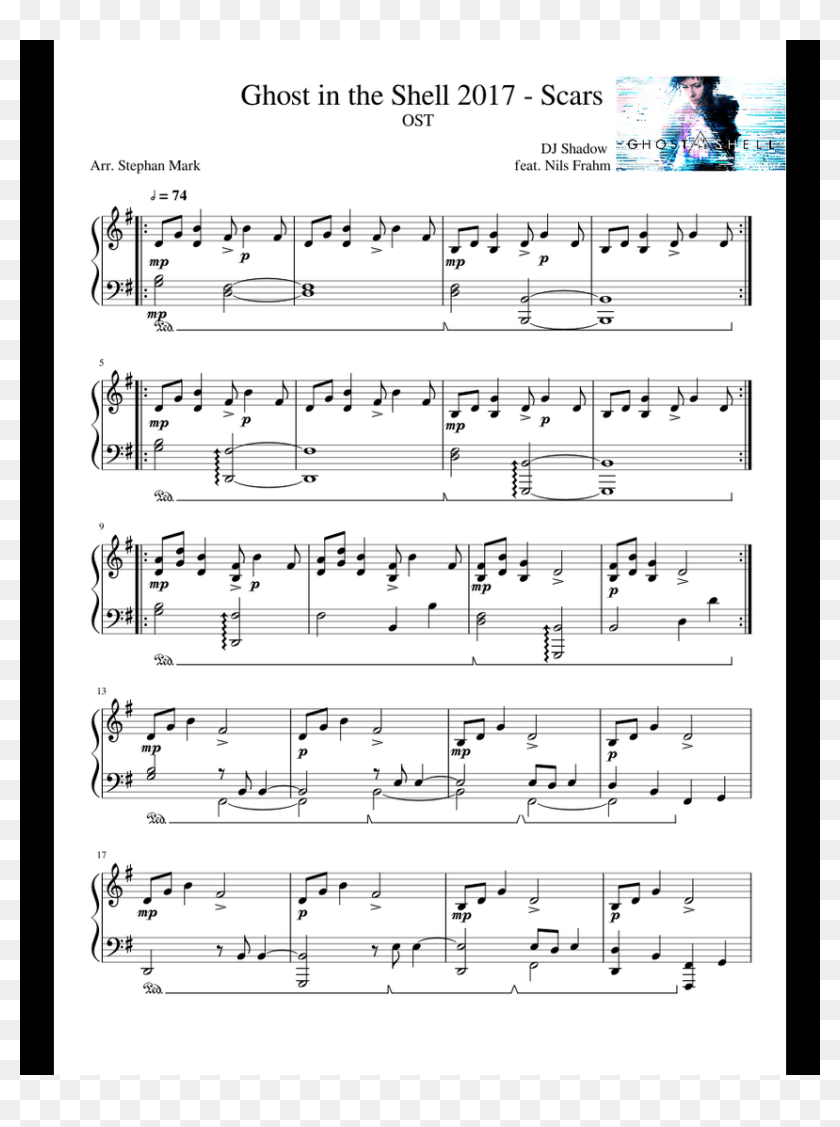 Ghost In The Shell Sheet Music Hd Png Download 850x1100
