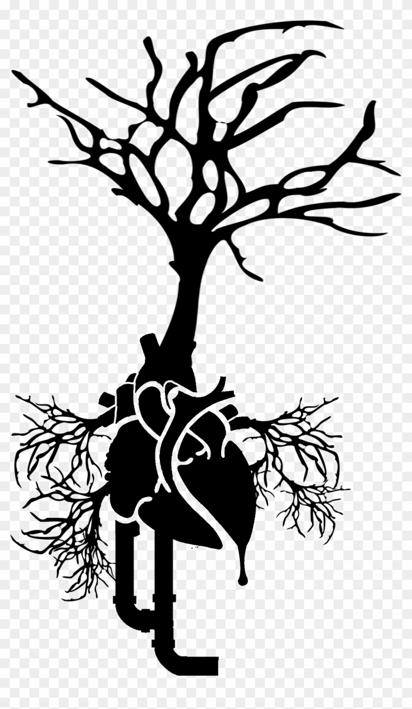 tree with roots and heart