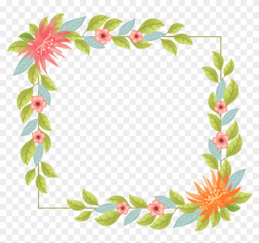 Square Border Dialog Flower Png And Psd - Portable Network Graphics ...