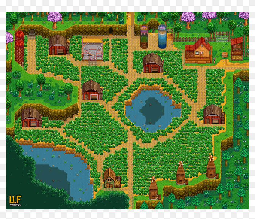 Farmsofstardewvalley - Stardew Valley Wilderness Farm Layout, HD Png ...