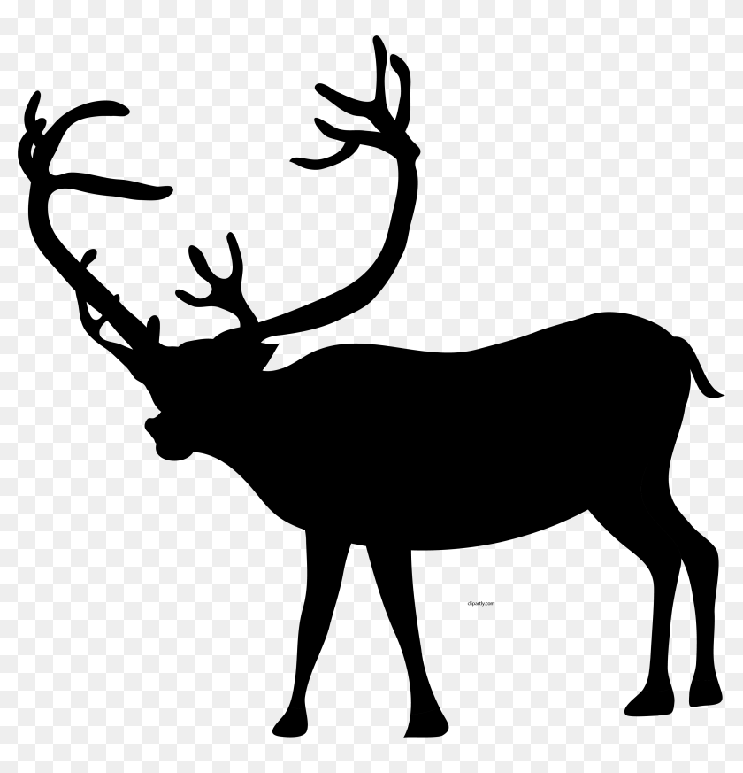 Christmas Black Color Deer Clipart Png - Christmas Day, Transparent Png
