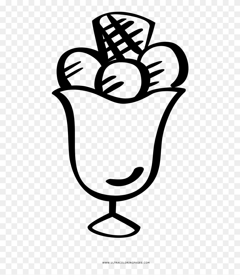 Ice Cream Sundae Coloring Page, HD Png Download ...