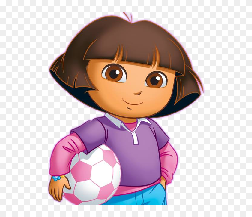 Dora Holding Soccer Ball - Cartoon, HD Png Download - 534x641 (#2599507 ...