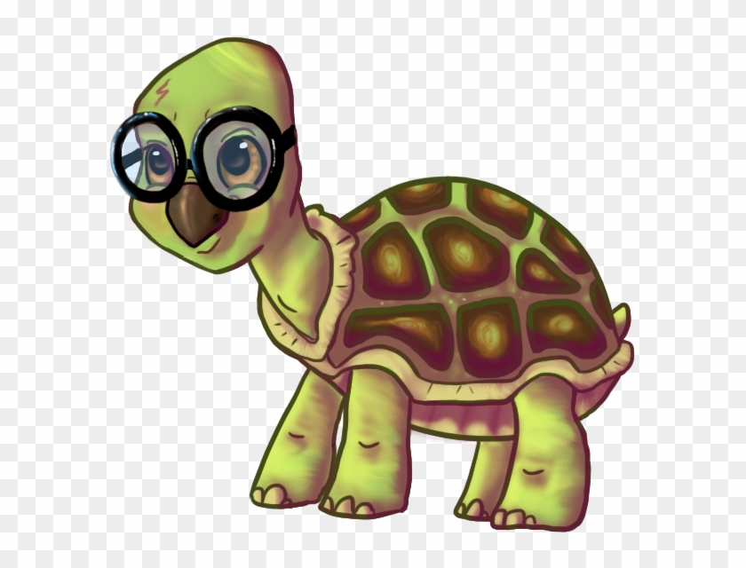 Old Turtle Png - Cute Cartoon Turtle With Glasses, Transparent Png