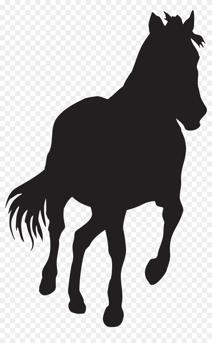 Running Horse Silhouettes Clipart Image - Mane, HD Png Download ...