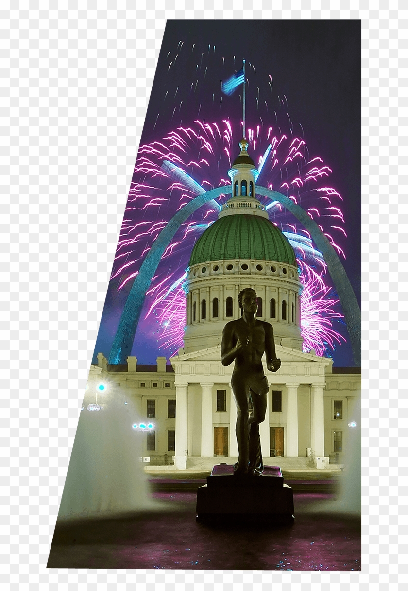 Kiener Plaza With Fireworks - St Louis, HD Png Download - 649x1136