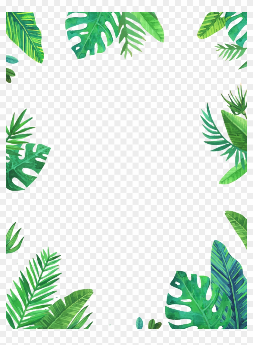 Тропические листья рамка