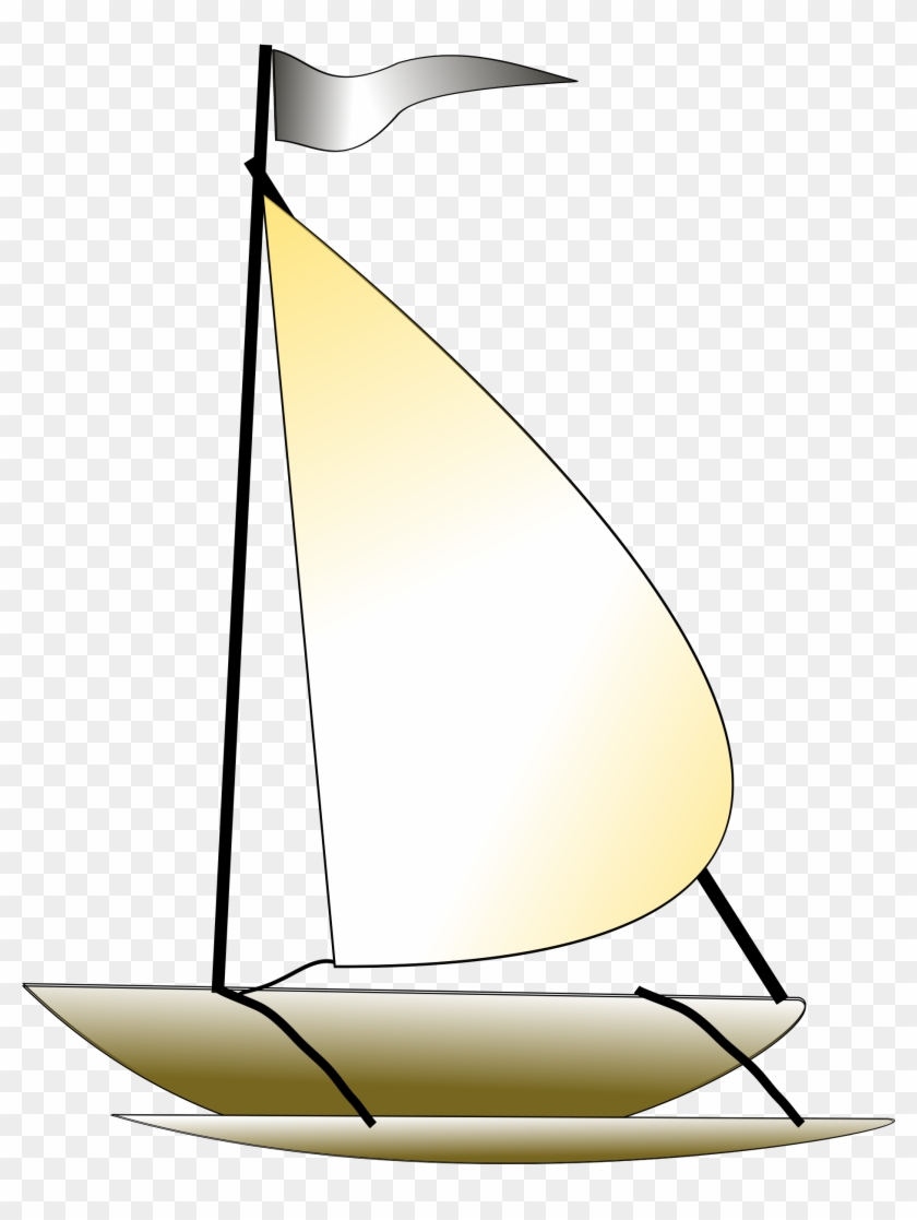 Лодка с парусом на белом фоне