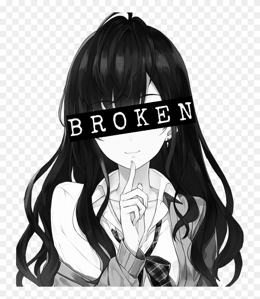 Depression, sadness, pain. Sad anime girl crying. 3321875 Vector