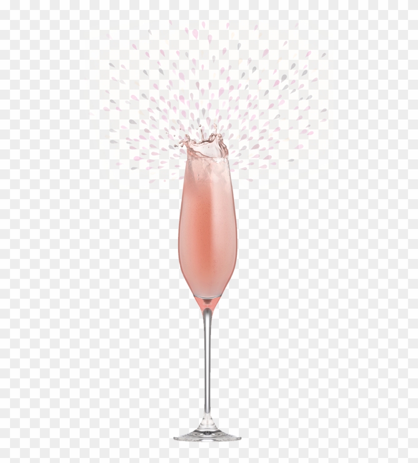 Pink Glass - Rose Champagne Glass Png, Transparent Png - 500x850