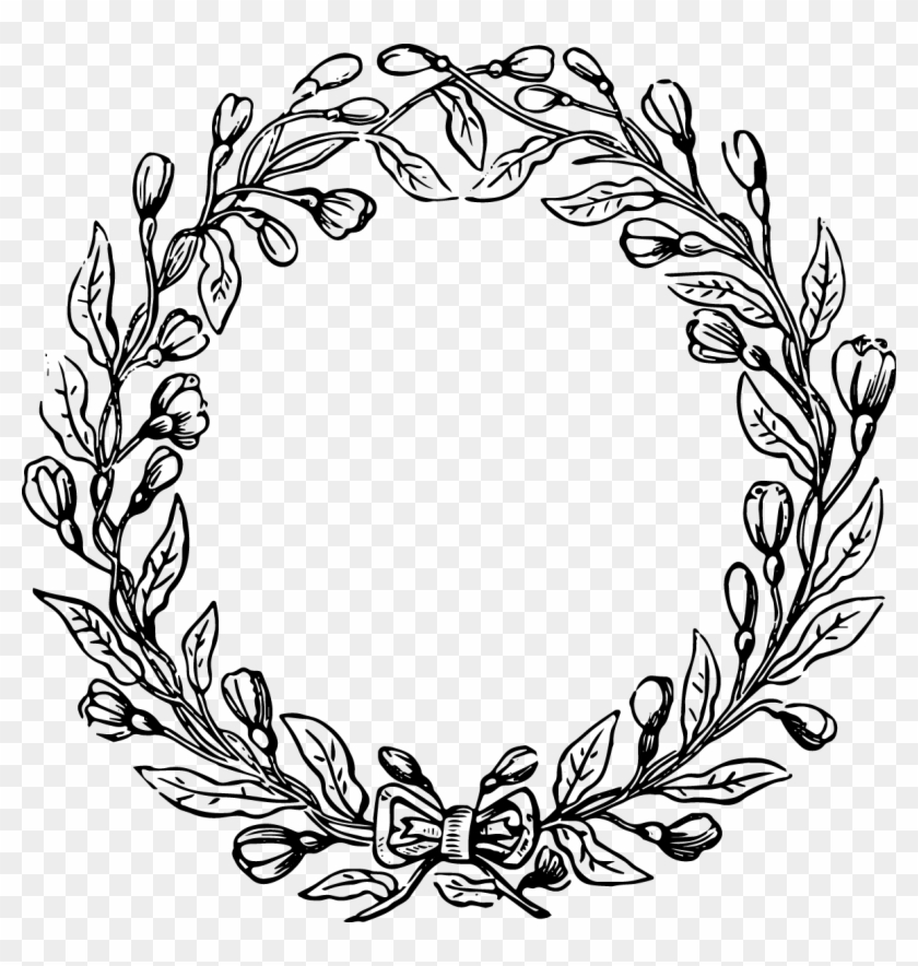 Floral circle frame elegant wreath round border Vector Image