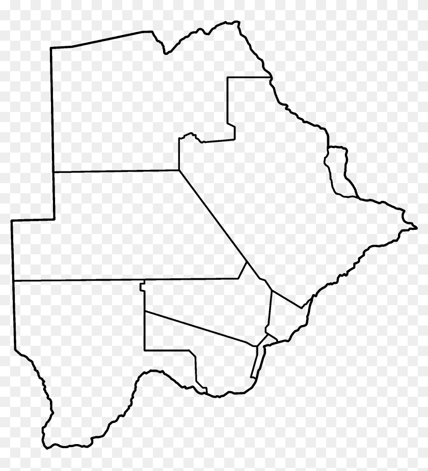 Botswana Districts Blank - Map Of Botswana Black And White, HD Png ...