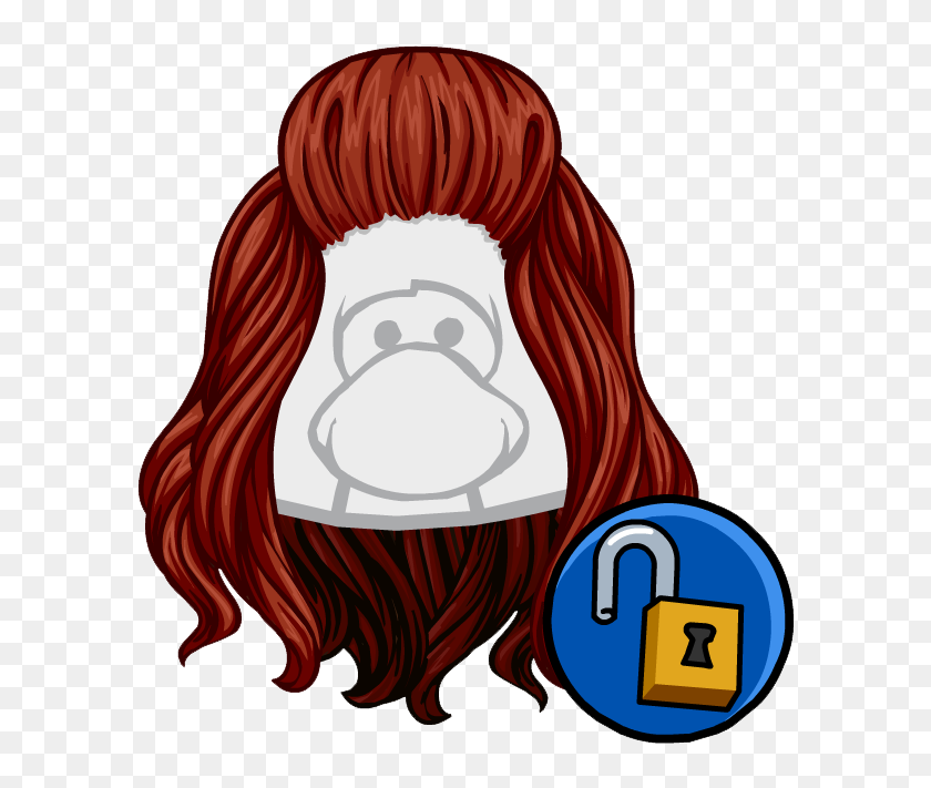 Red Hair Clipart Club Penguin - Club Penguin Hair - Png Download,  transparent png image