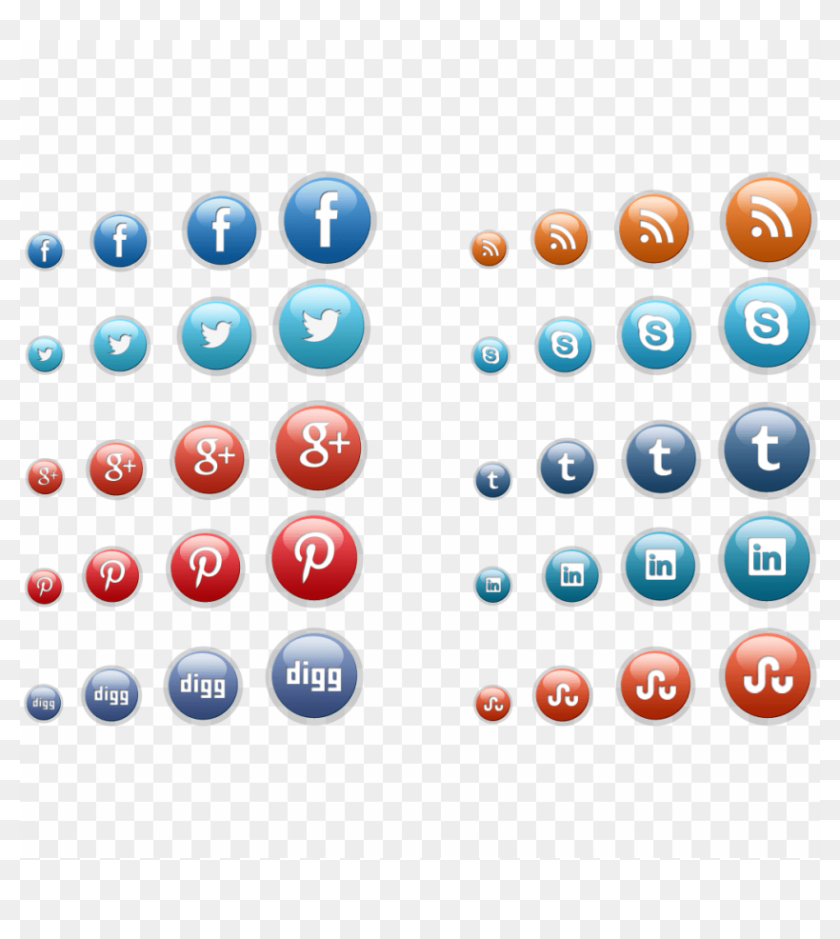 Free Png Social Media Icon Buttons - Social Media Icons Png Download 3d, Transparent Png 