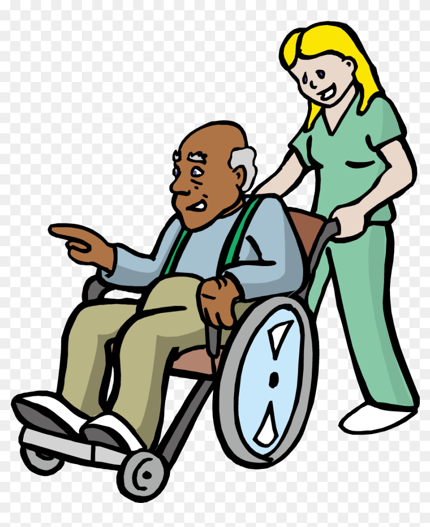 Old Age Cartoon Infant Girl Transprent Png Ⓒ - Transparent Wheelchair 