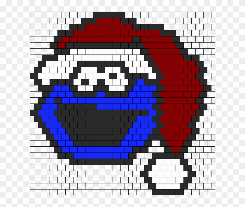 Cookie Monster In A Santa Hat Bead Pattern Cookie Monster Perler Bead Ideas Hd Png Download 634x630 32 Pinpng