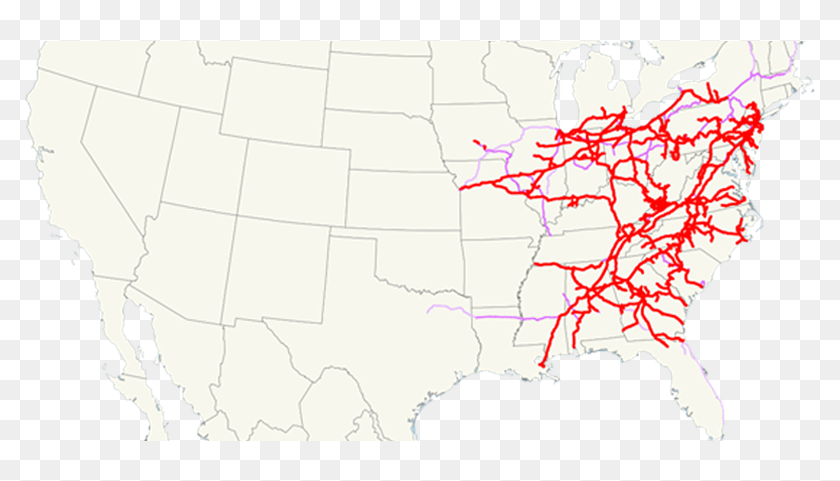 Norfolk Southern Railroad System Map - Mit Location Us Map, HD Png ...