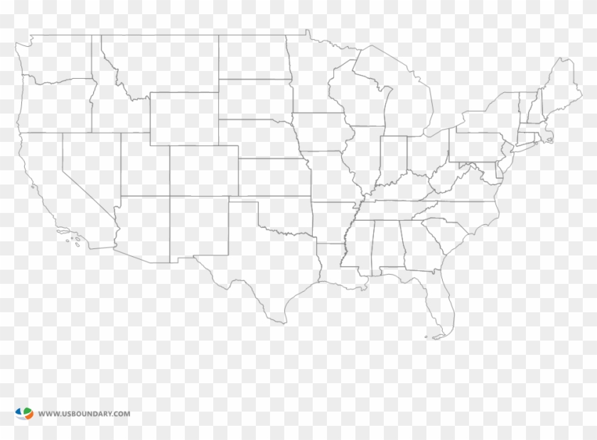 United States Mainland Ouline Map With States - Map Of Mainland United ...