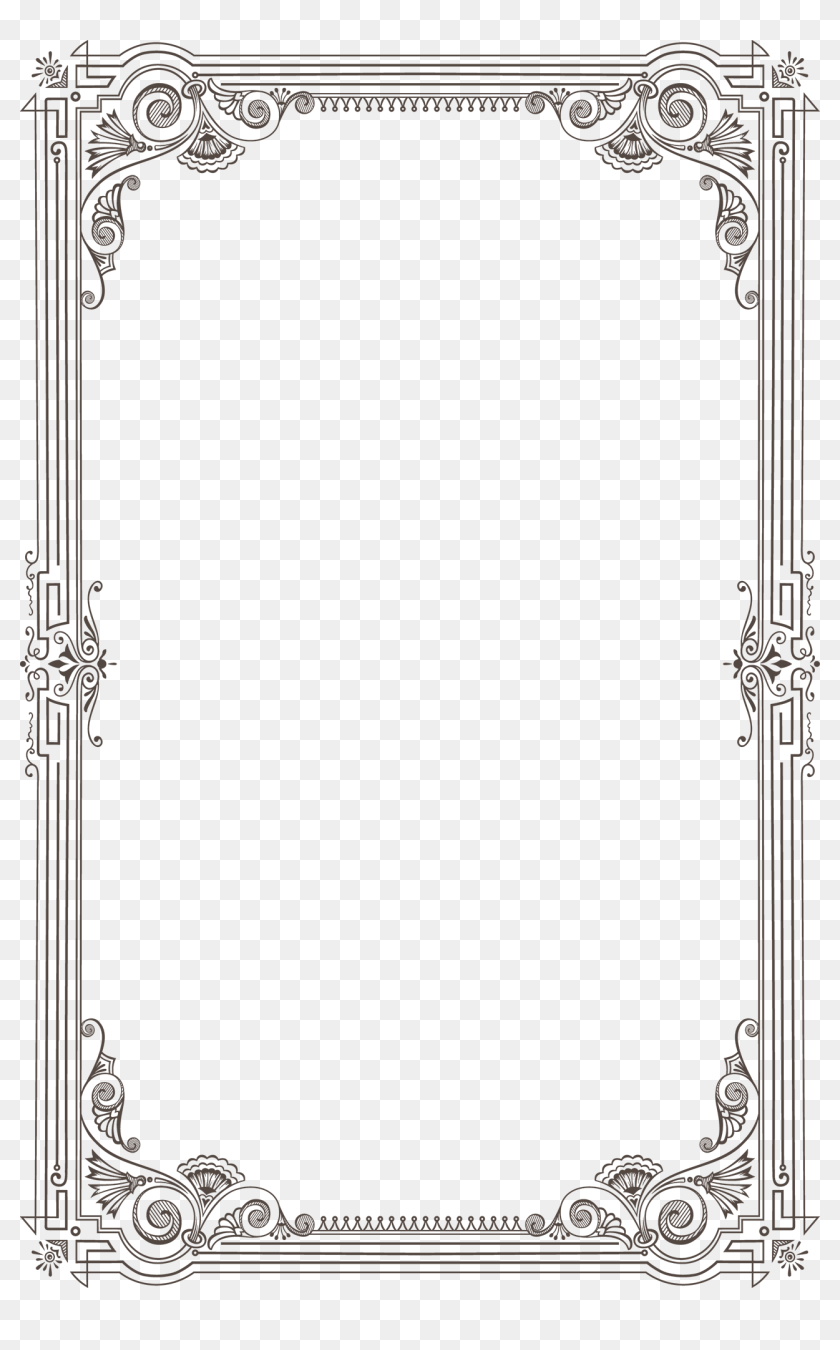 Retro Decorative Frame - Line Art, HD Png Download - 1282x2000 ...