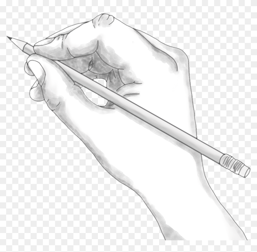 Hand Draw Art Sketsa Tangan Memegang Pensil HD Png 