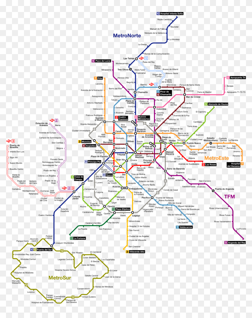 Madrid Metro Map - Metro Madrid, HD Png Download - 981x1190 (#3409549 ...