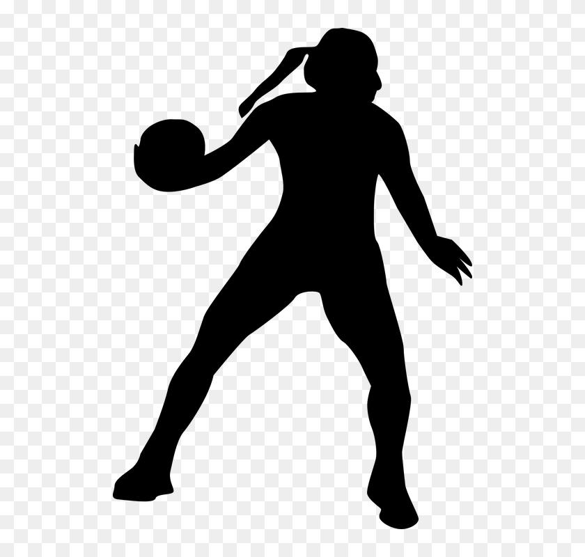 Handball Volleyball Sport Game Play Girl Woman - Netball Clip Art, HD ...