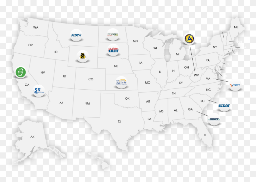 Traffic Weather - Map Of Se Us With Counties, HD Png Download ...