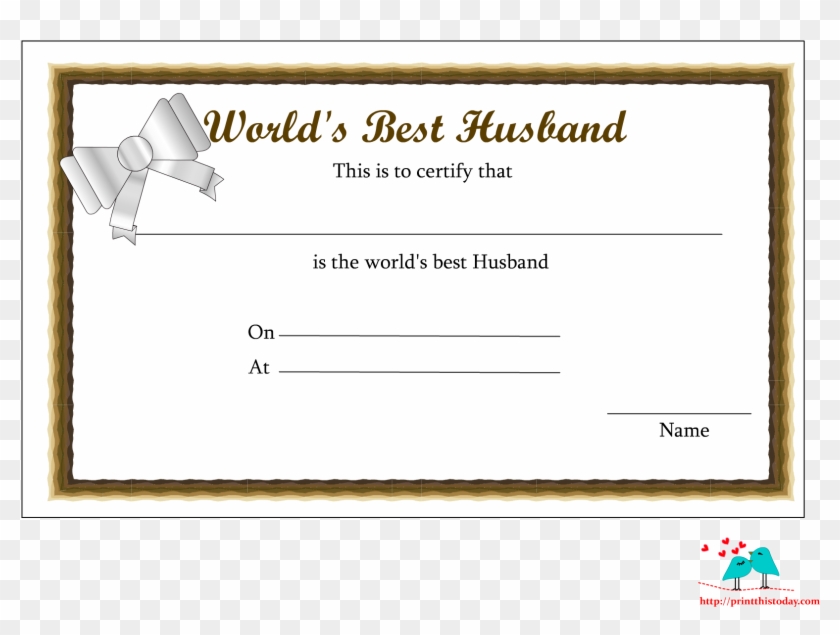 Certificate Template Clipart Anniversary Award - Worlds Best Husband