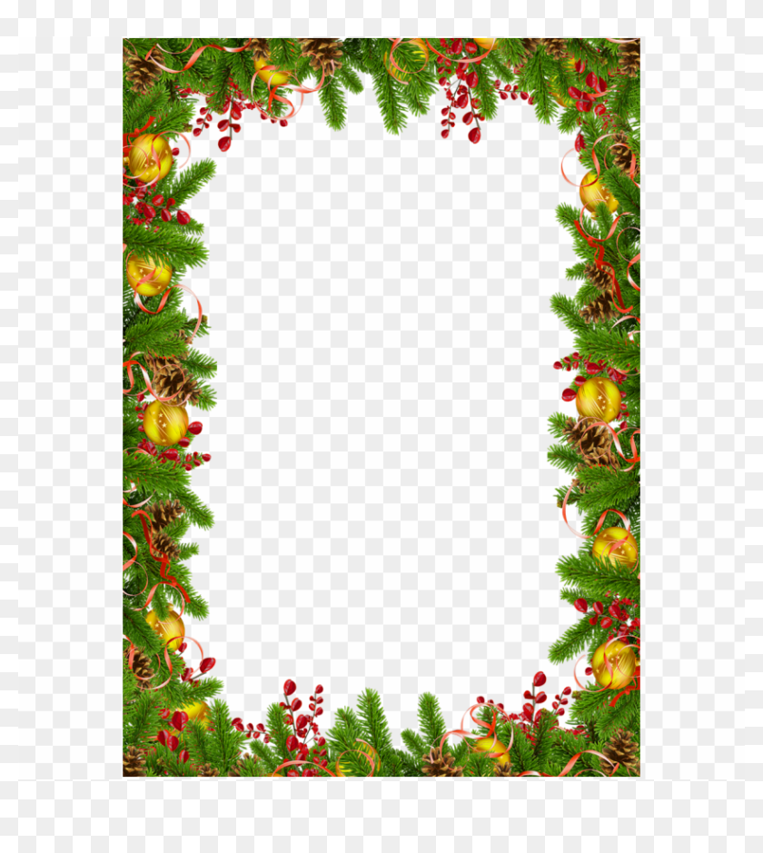 Free Png Transparent Christmas Photo Frame With Pine - Yuletide Gif ...