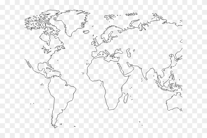 world map clipart line drawing high quality printable world map outline hd png download 640x480 3735952 pinpng