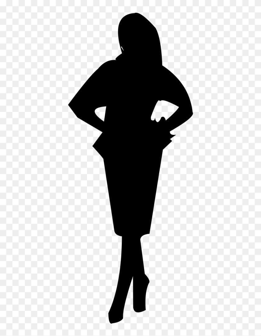 Vector Graphics - Black Outline Of Women, HD Png Download - 500x1000 ...