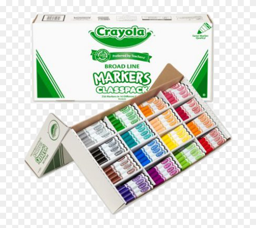 crayola-non-washable-marker-classpack-crayola-256-pack-hd-png