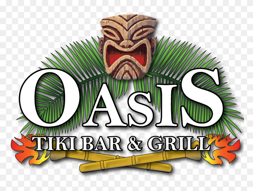 Oasis Tiki Bar And Grill Logo Illustration, HD Png Download 792x612