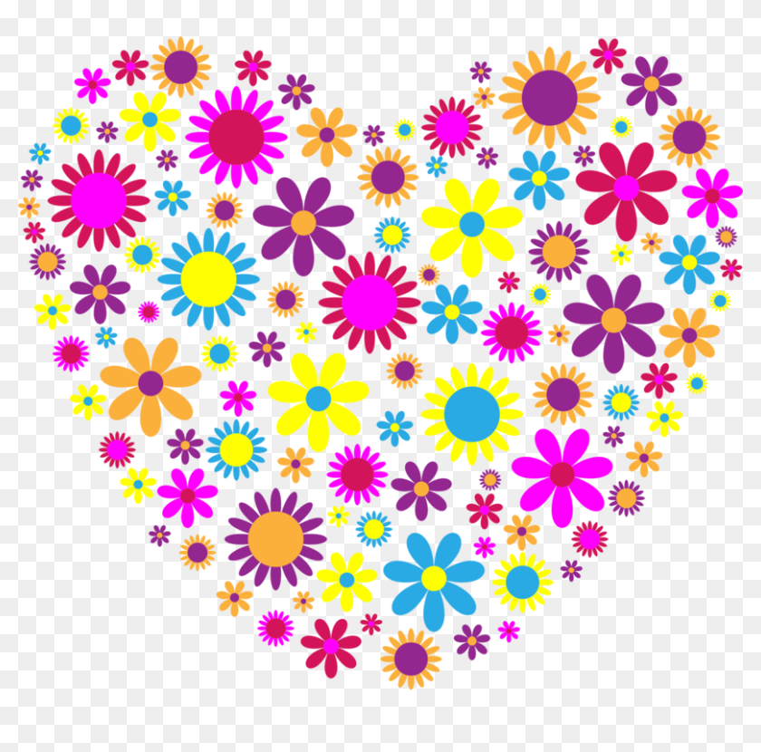 Floral Design Flower Heart Abstract Art - Coração Florido Png ...