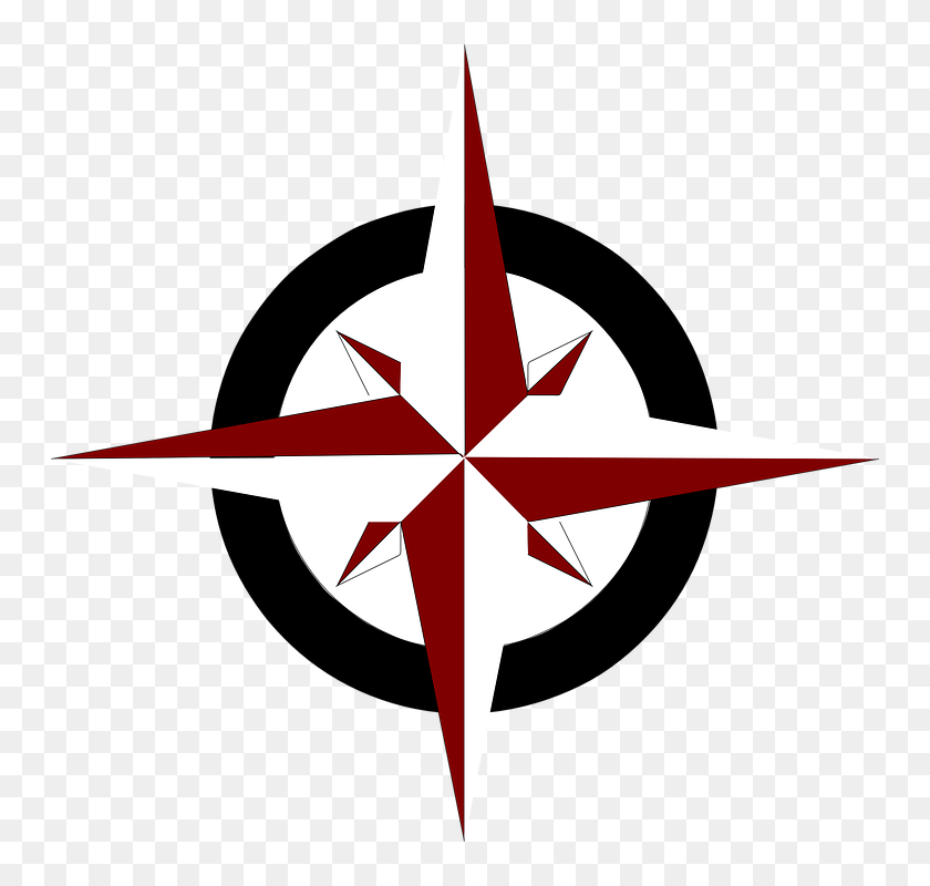 Compass Rose South North East West Compass - Blue Compass Rose, HD Png ...