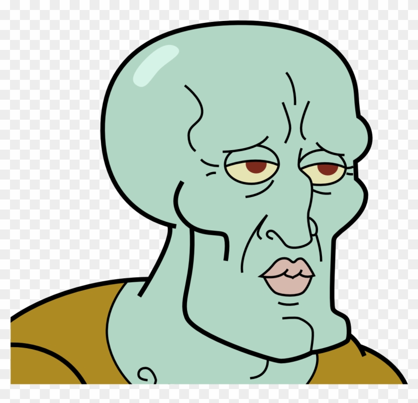 Handsome Squidward White Background Png Download Handsome Squidward