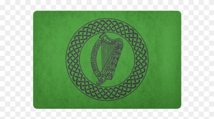 Irish Harp Doormat - Black And White Illusion Round, HD Png Download