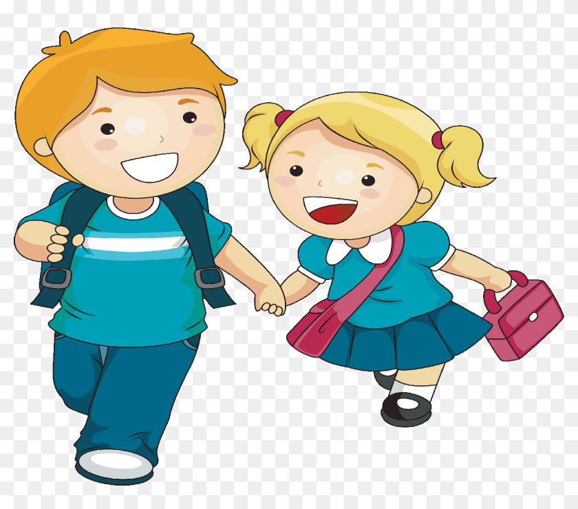 Kind Clipart Back To School - Cartoon Brothers And Sister, HD Png ...