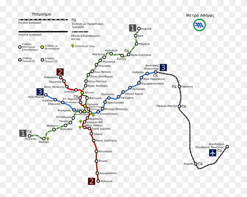Карта метро афины греция