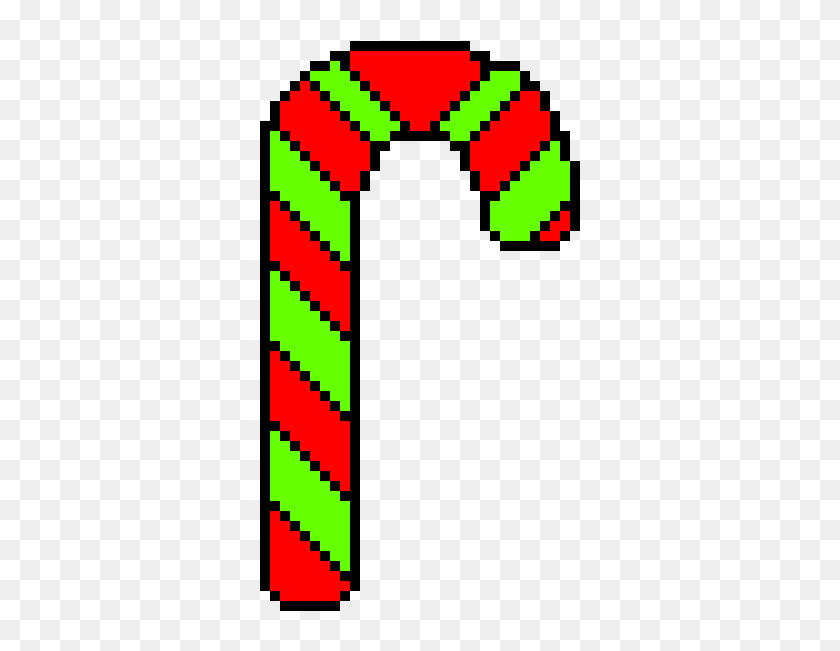 Candy Cane Pixel Art Grid