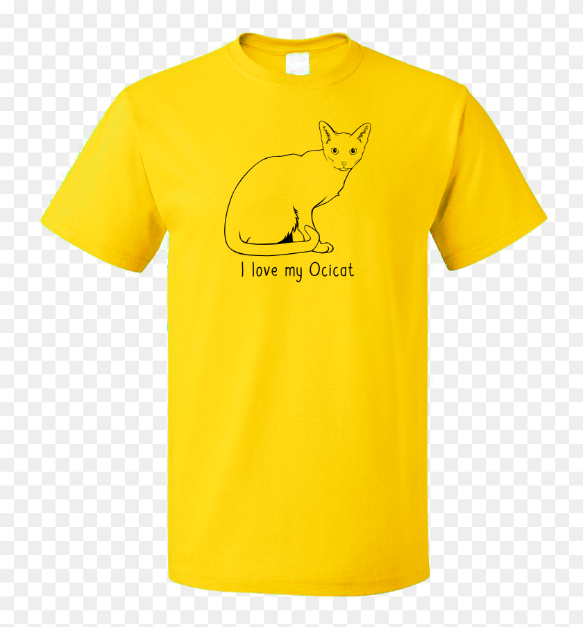 Standard Yellow I Love My Ocicat - Periodic Table T Shirt, HD Png ...