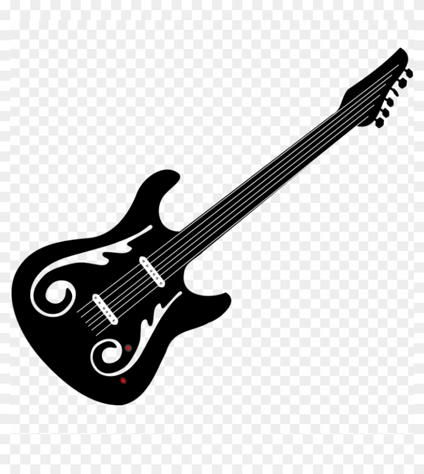 electric guitar clipart black and white
