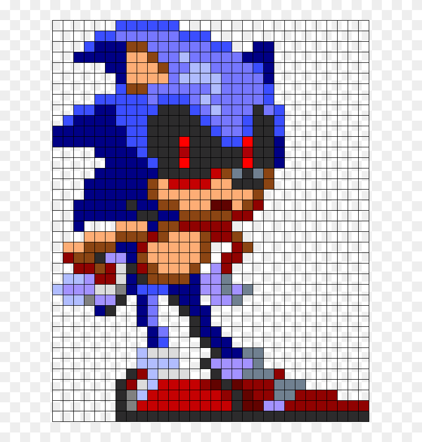 Classic Sonic Perler Bead Pattern, Bead Sprites