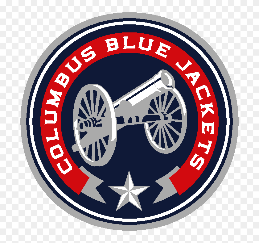 Columbus Blue Jackets Round Cannon Logo - Static Cling