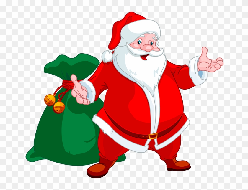 Happy Santa Clipart - Santa With Bag Clipart, HD Png Download - 675x565 ...