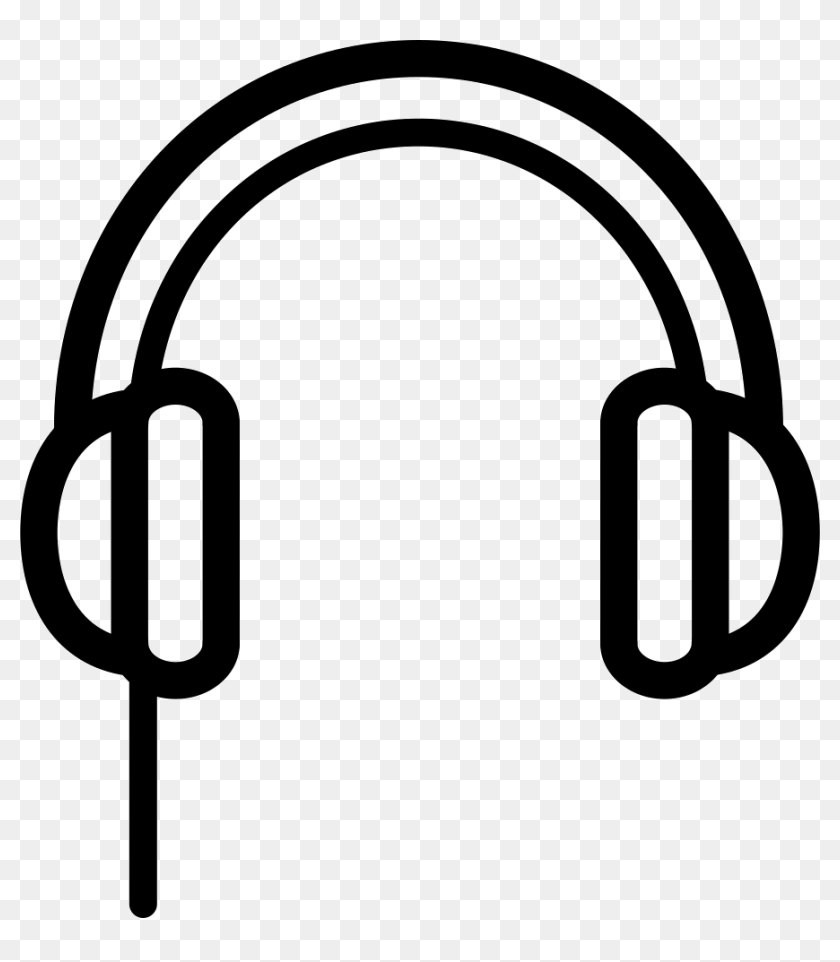 Headphones Outline With Cord Line Comments - Dibujo Cascos De Musica ...
